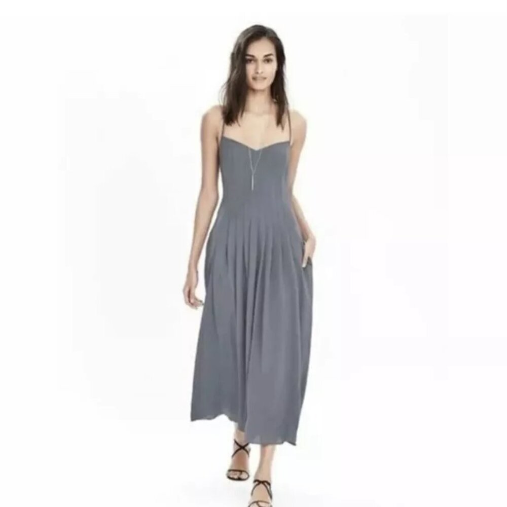 Banana Republic | Gray Pintuck Dress 4P